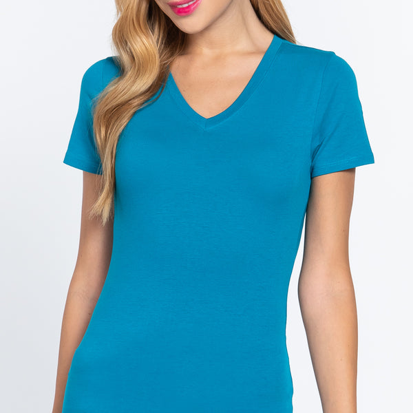 Short Sleeve V-Neck Top